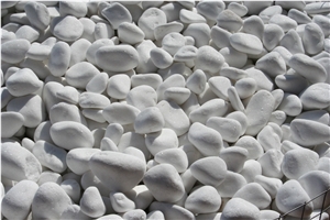 Polished White Marble Pebble Stone