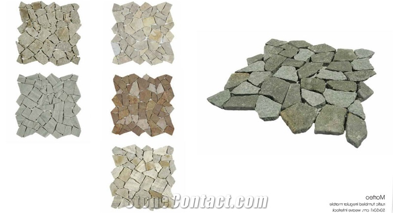 Morteo Rustic Tumbled Irregular Marble Mosaic