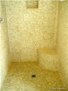 Private Residence Bathroom Design, Marble Mosaic Wall