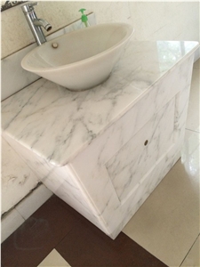 Oriental White Marble Bathroom Vanity Tops