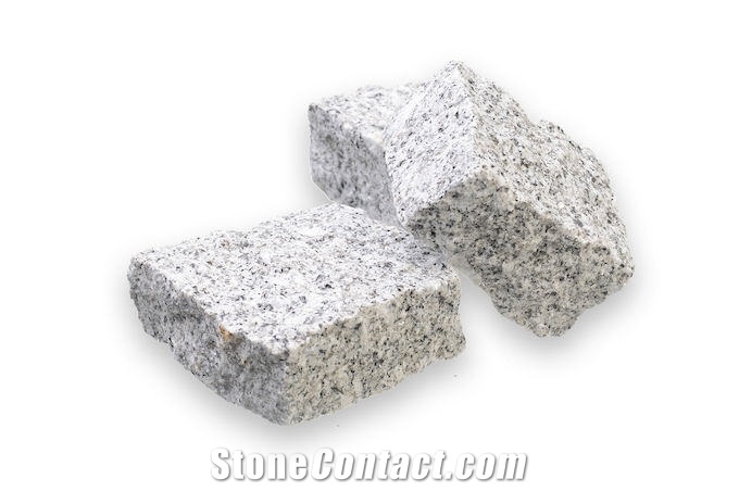 Grey Granite Cube Stone, Cobble Stone