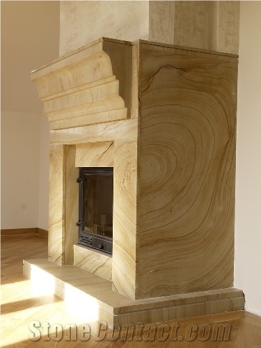 Sierra Sandstone Fireplace Design