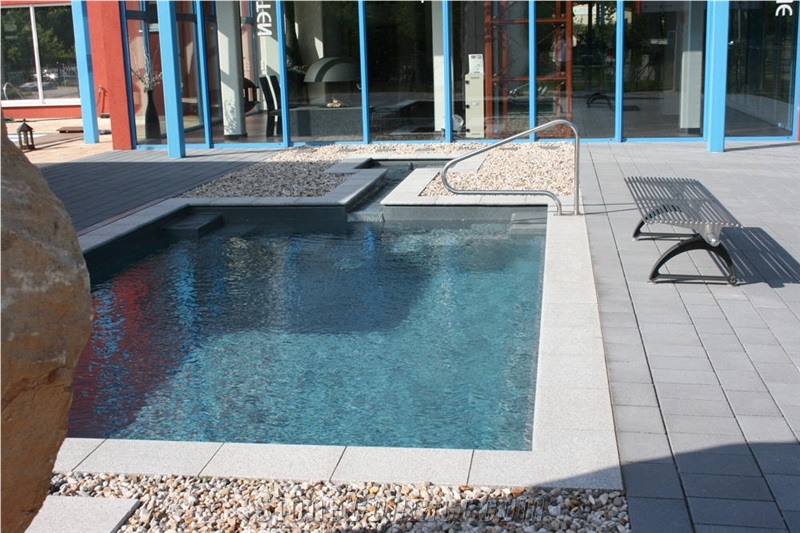 Blue Stone Pool Deck Pavers, Granite Coping