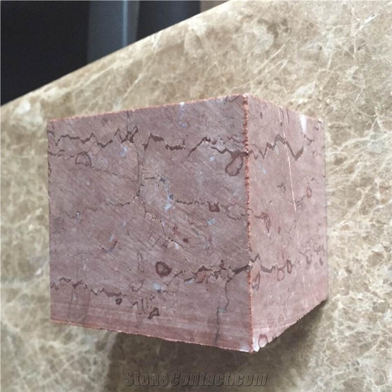 China Rojo Alicante Marble, Rosso Alicante Marble Cube Stone