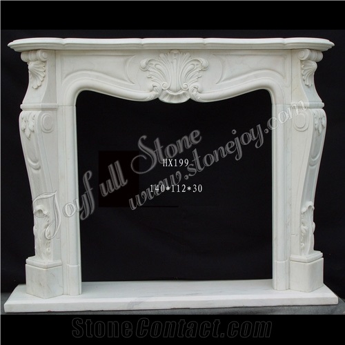 White Marble Fireplace Surround, Fireplace Mantels