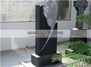 China Grey Granite Angel Design Western Style Monument
