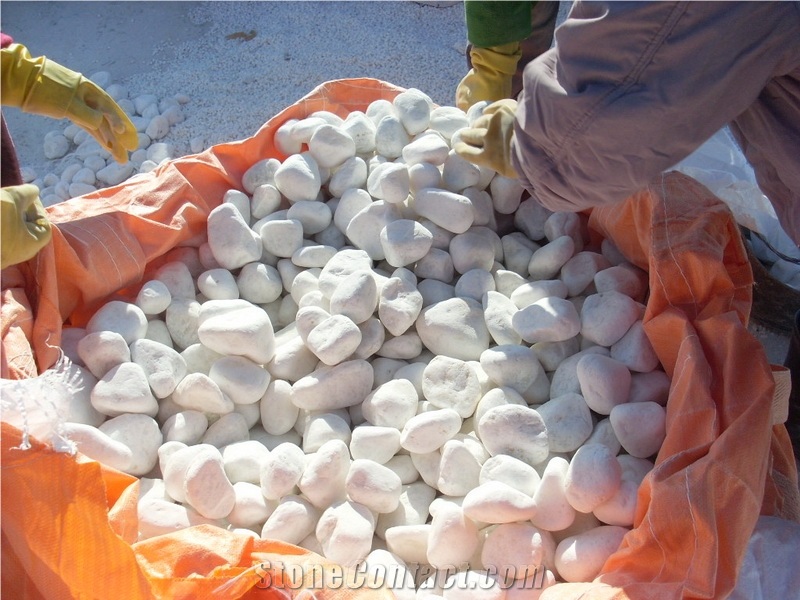 Good Packing Pure White Natural Pebble Stone, White Pebble Stone, Natural Pebble Stone