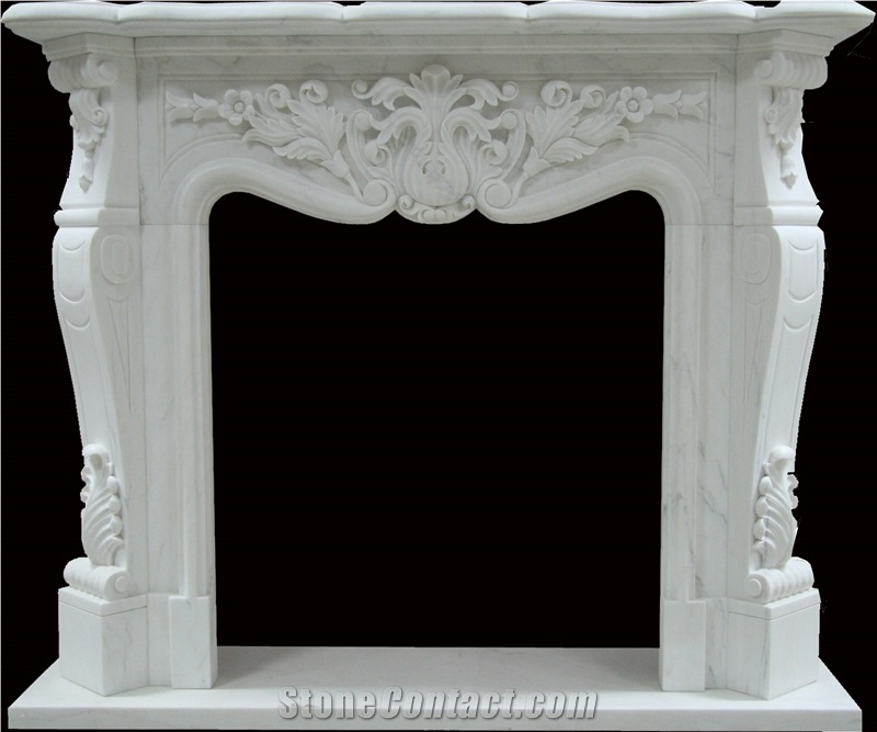 White Marble Fireplace, Hunan White Marble