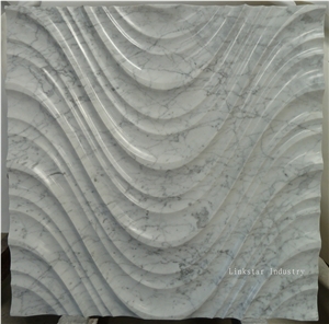 Decorative 3d Natural White Carrara Feature Wall Cladding Tile