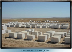 Karaman Travertine Block, Turkey Beige Travertine