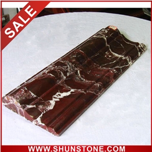 2014 High Quantity Decorative Rosso Lepanto Marble Moulding,Border Lines
