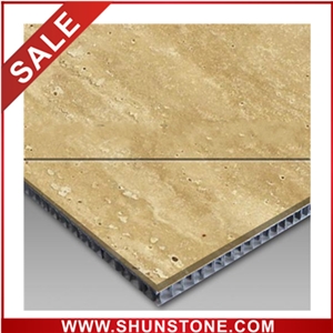 beige travertine aluminium honey comb compound panel&marble composite tile