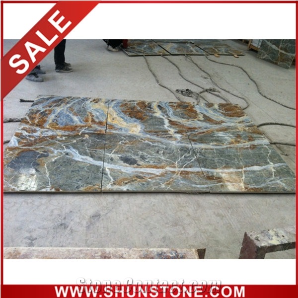 Fascinating Laminate Stone Rain Forest Green Composite Floor Tiles
