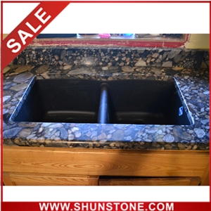 Low price natural granite bathroom vanity and granite countertop 