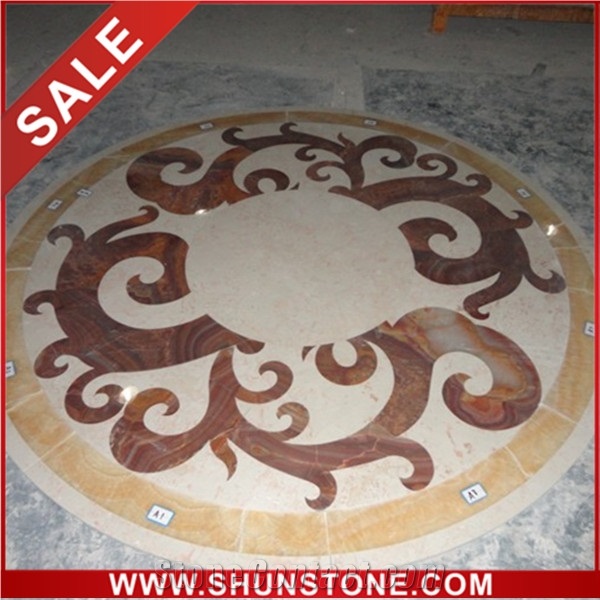 Marble Medallion with Waterjet, White Marble Medallion