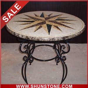 Marble Mosaic Medallion Table,Mosaic Polished Round Table Top