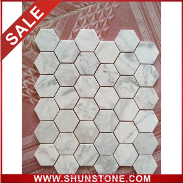 natural color hexagon mosaic tile