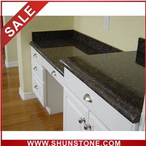 Natural stone black galaxy granite kitchen countertop