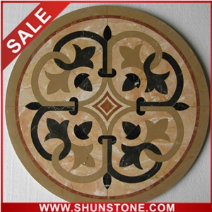 Natural Stone Medalion for Floor, Brown Marble Medallion