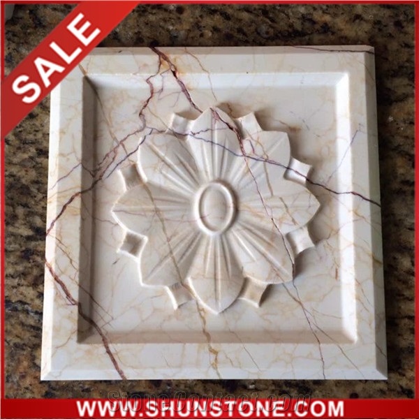 Spider Golden Marble Cnc Wall Panel Tiles