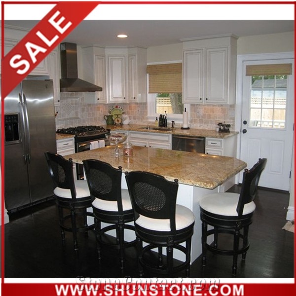 white kitchen with granite countertops&pre kitchen worktops
