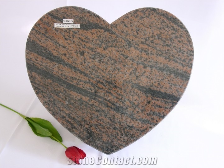 Himalaya Granite Heart Slant Grave Stone