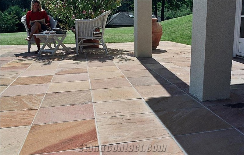 Modak Pink Sandstone Patio Pavers From Austria Stonecontact Com