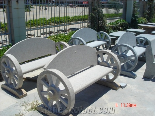 China Granite Grey Stone Outdoor Bench