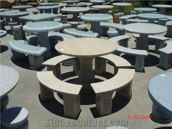 China Granite Grey Stone Outdoor Bench