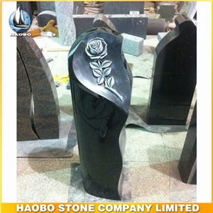 Shanxi Black Flower Flower Carved Tombstone,Headstone