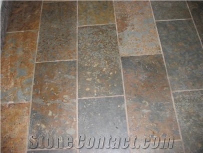 Brazilian Rust Slate Beveled Edge Floor Tiles