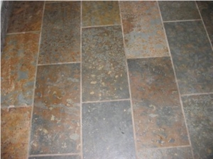 Brazilian Rust Slate Beveled Edge Floor Tiles