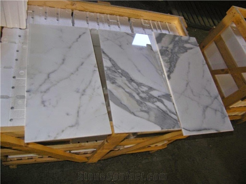 Calacatta White Marble Polished Tiles