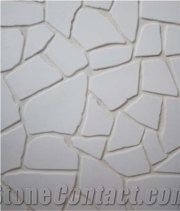 Thassos Tumbled Flag Stone Wall Pattern Free Size