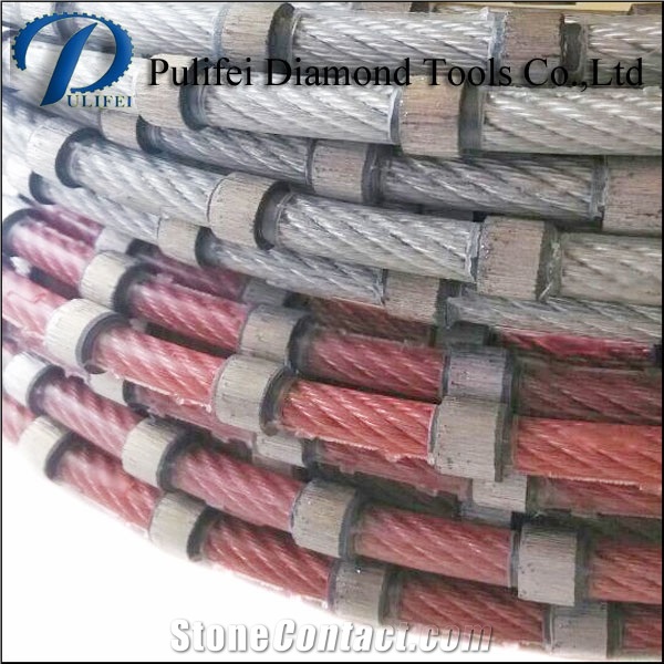 Spring Plastic Rubber Connection Diamond Wire Saw for Granite Quarry Marble Concrete Sawing with Sintered 40 Beads 11.5mm