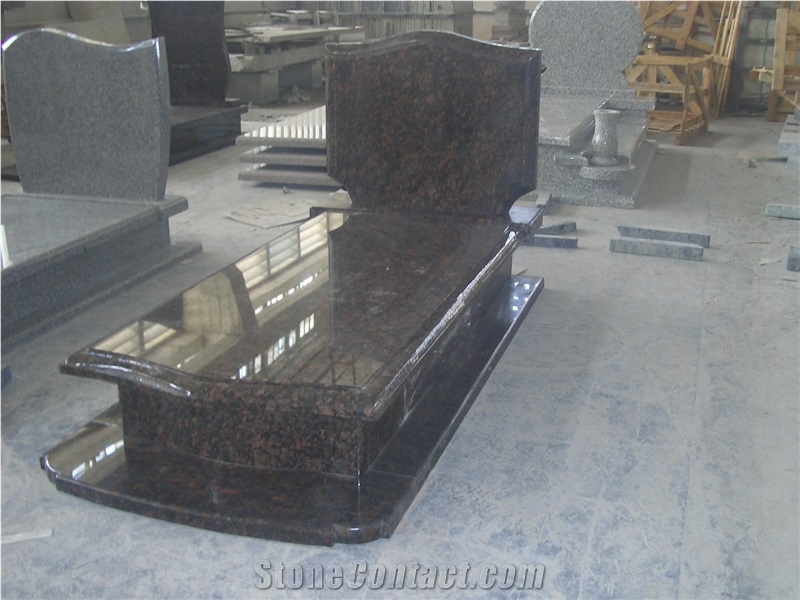 Tan Brown Poland Tombstone, Brown Granite Monument & Tombstone