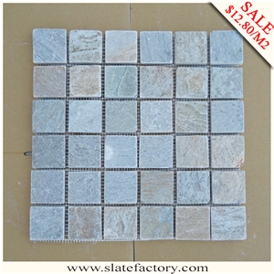 China Gold Slate Mosaic Tiles