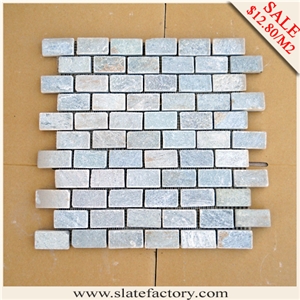 China Golden Slate Classic Tumbled Mosaic Tiles