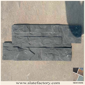 Cultured Slate Fireplace Surround, Black Culture Stone Slate Veneer