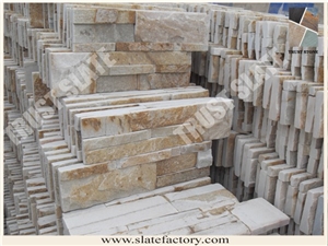 Cultured Stone Veneer, Yellow Quartzite Ledge Stone Walling,China Yellow Quartzite Ledgestone Panel