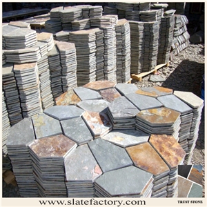 Multicolor Slate Meshed Stone Crazy Paver, Mesh Slate Stone, Meshed Slate Crazy Paveing