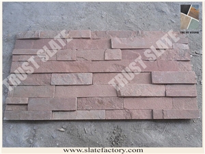Red Sandstone Ledge Stone, Culture Stone, Stacked Stone, Wall Cladding, Veneer Stone Panel