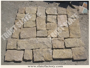 Yellow Quartzite Loose Stone, Castle Stone, Sandstone Ledgestone, Fieldstone, Stone Veneer, Stacked Stone
