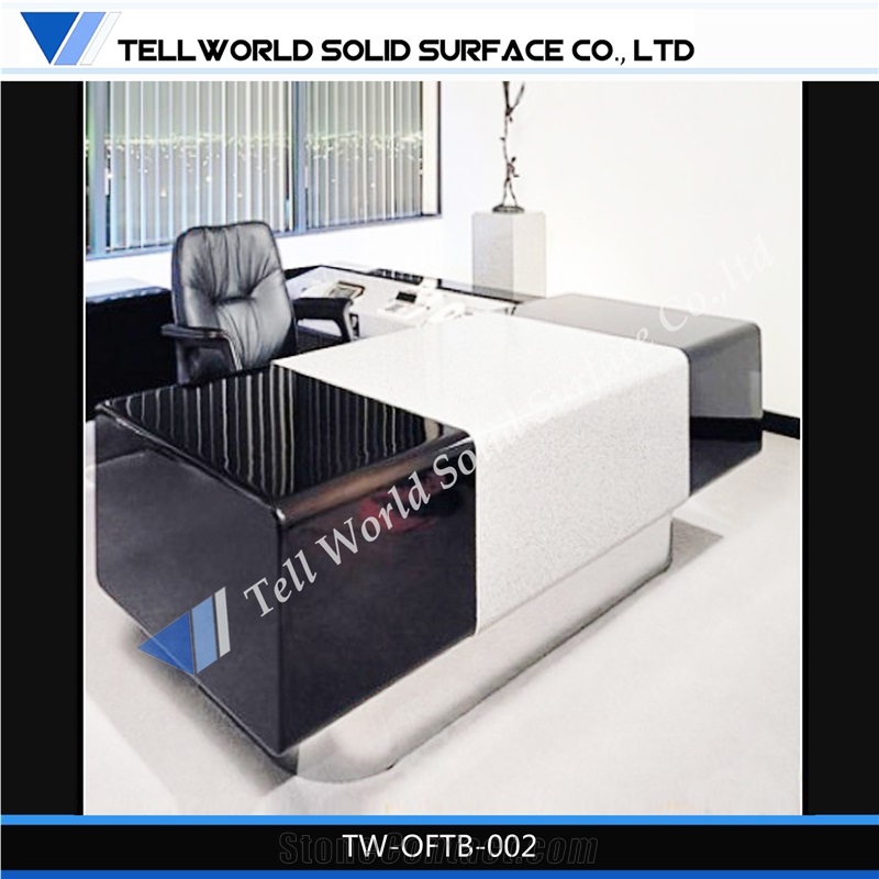 New Design High Gloss Ceo Office Desk in Black and White