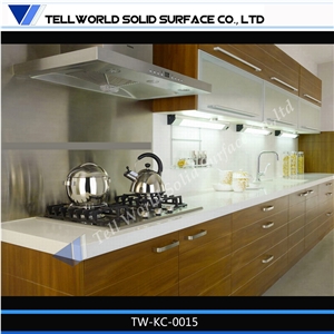 Solid Surface Marble Top Wooden Interior Structure Modern Home Popular Kitchen Counter