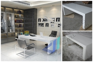White Simple Design I-Shape Office Desk Office Work Center