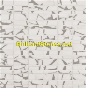 Light Grey Dotted Crystal White Marble Mosaic