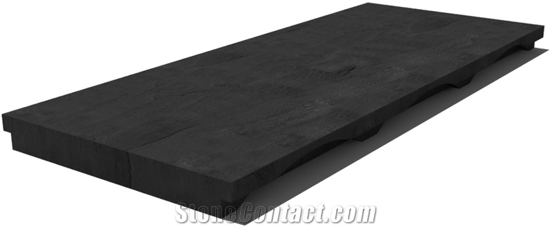 Black Slate Drain Grate 610x250x30 mm, Prof. 0U, Sandblasted