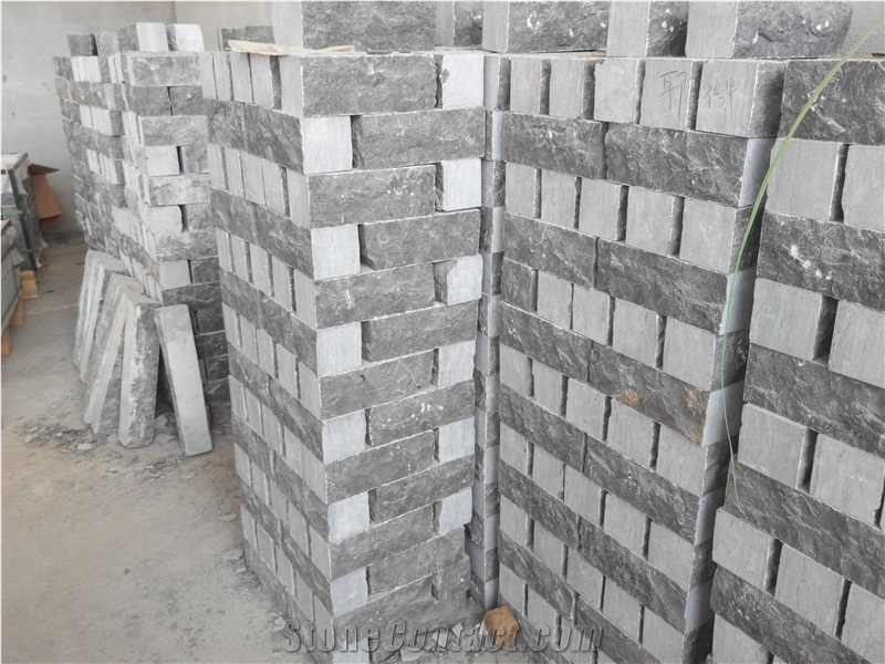 China Blue Limestone Split Brick