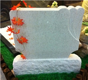 China G724 Pearl White Granite Simple Design Western Tombstone,Monument
